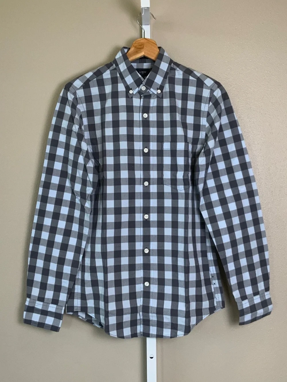 J. Crew Factory Slim Washed Button Down Oxford Shirt in Double Gingham
